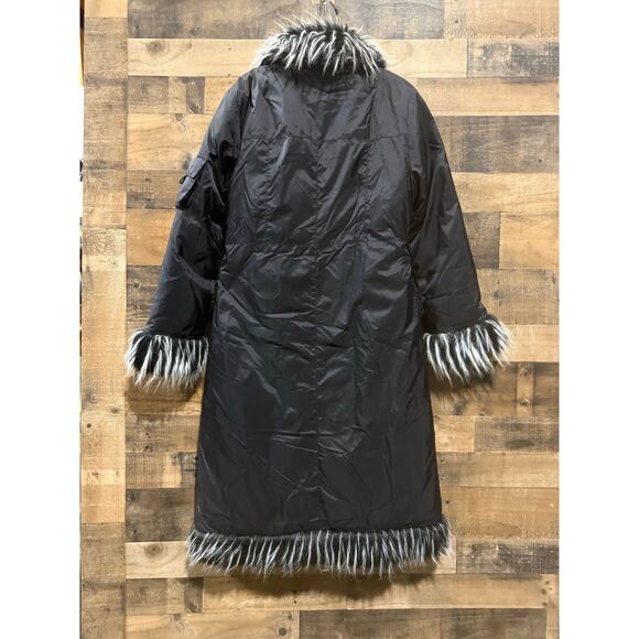 ABC Women’s Long Winter Coat – Faux Fur – Black – Size Small/Medium - Picture 7 of 8